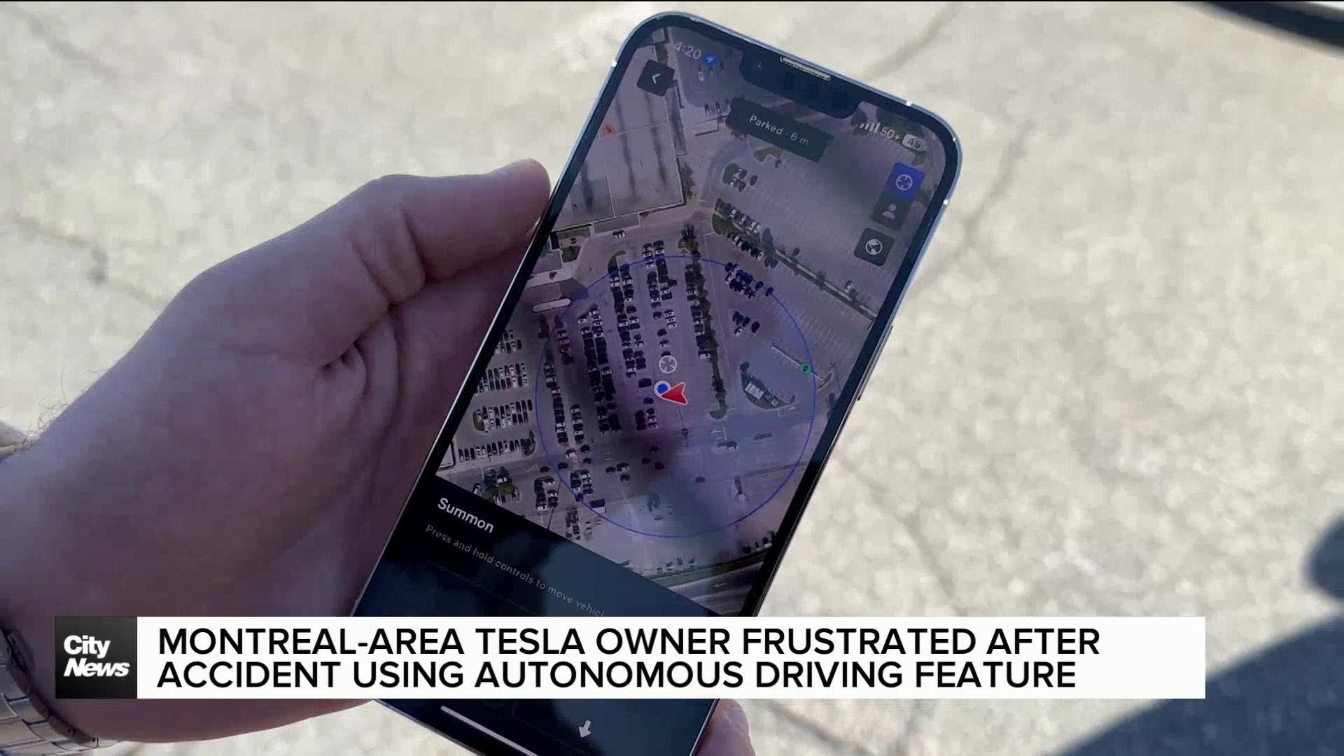 Montreal-area Tesla owner frustrated after accident using driving app