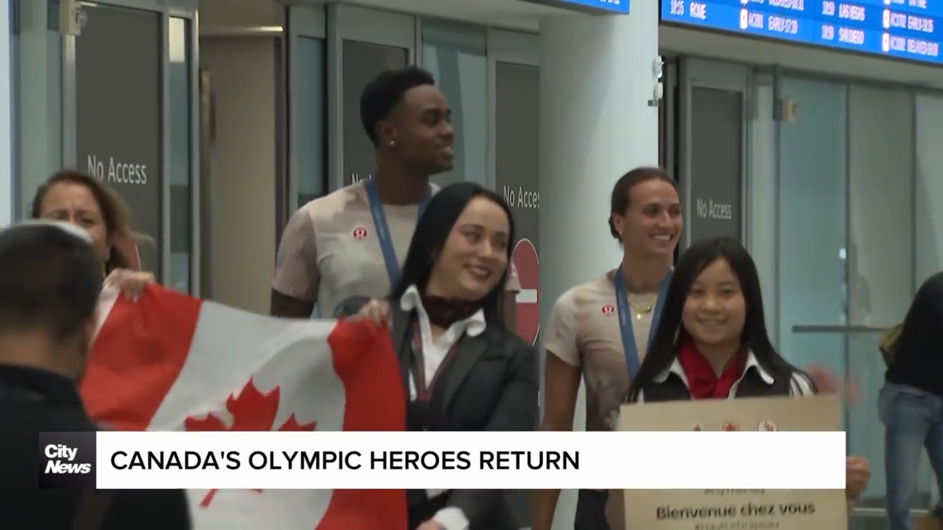 Canada's Olympians get hero's welcome at airport