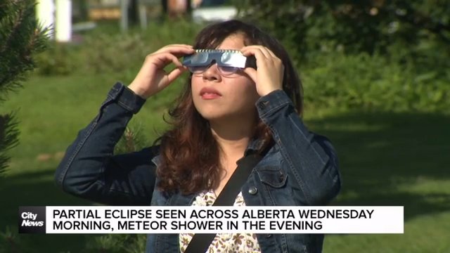 Partial eclipse visible in Alberta Wednesday morning