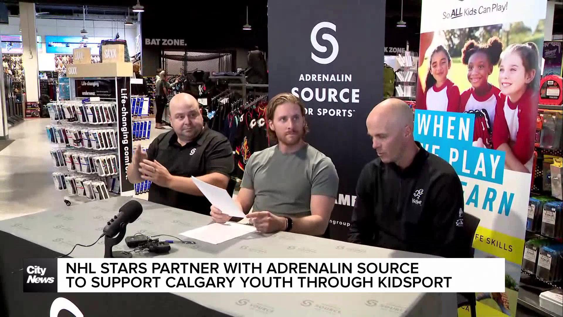 NHL stars partner with Adrenalin Source to support Calgary youth through KidSport