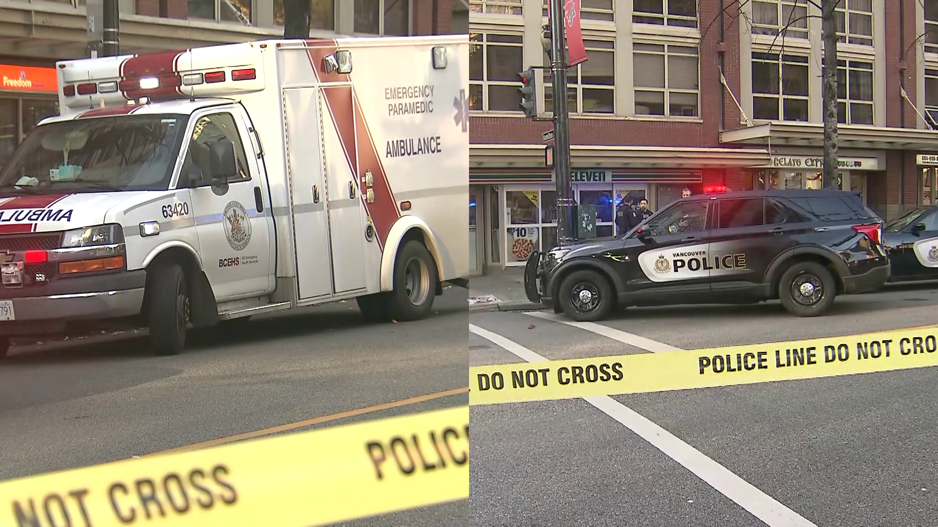 Vancouver Police respond to 'violent' stabbing downtown, suspect shot