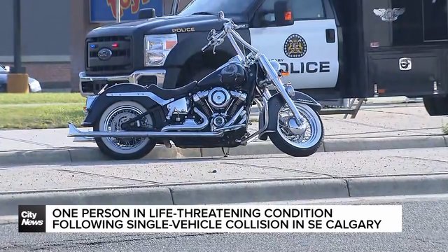 One person in life-threatening condition following single vehicle collision in SE Calgary