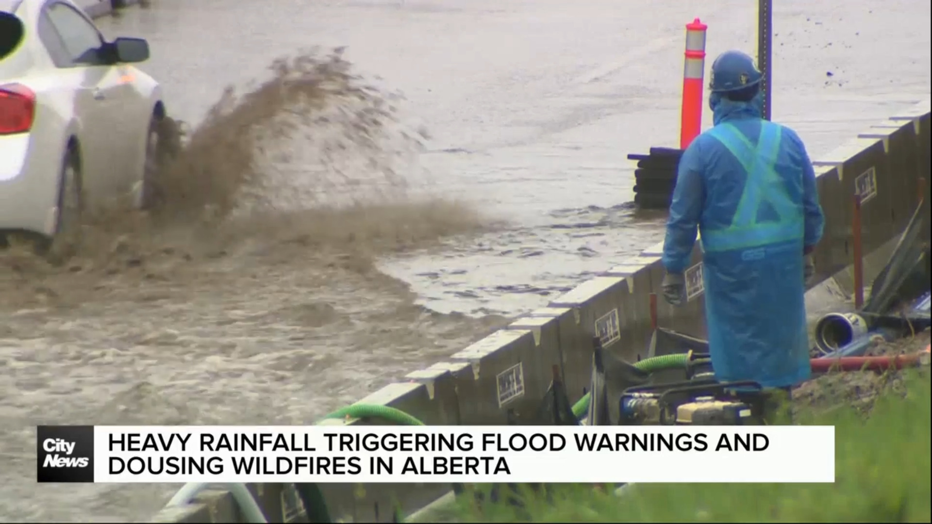 Heavy Alberta rainfall triggering flood warnings and dousing wildfires