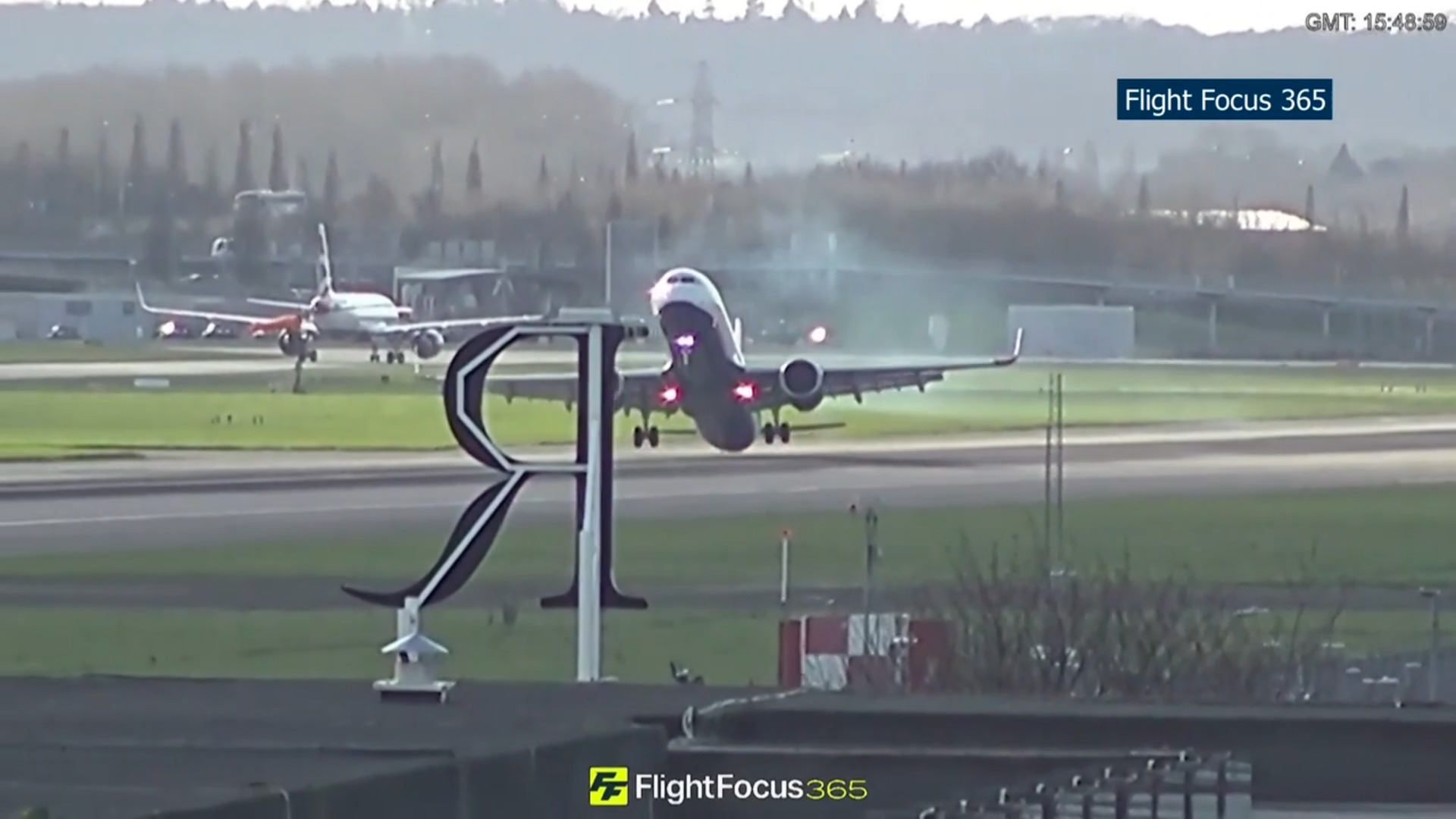 WATCH: Aborted plane landed amid fierce winds at Heathrow