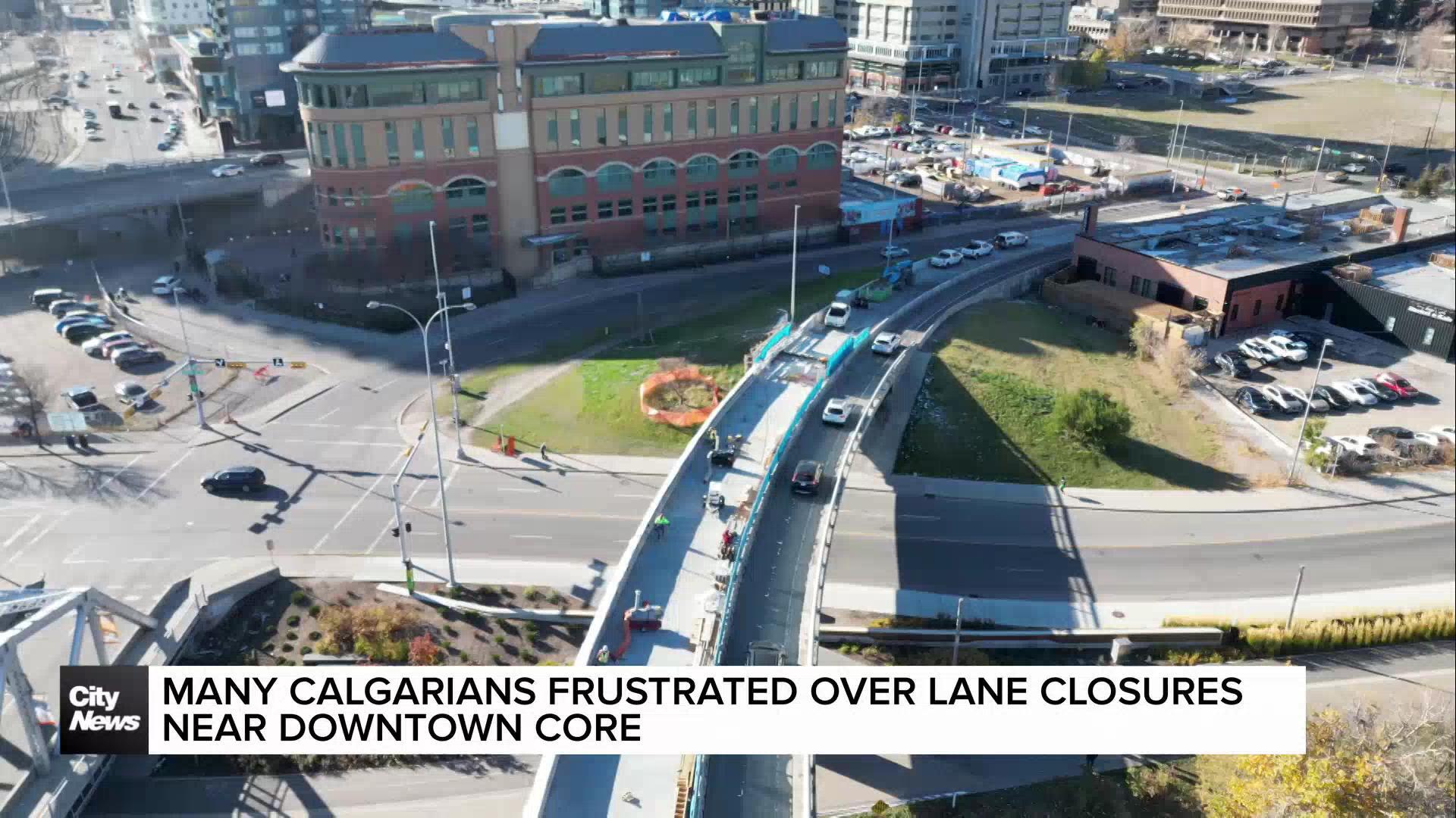 Many Calgarians frustrated over lane closures near downtown core