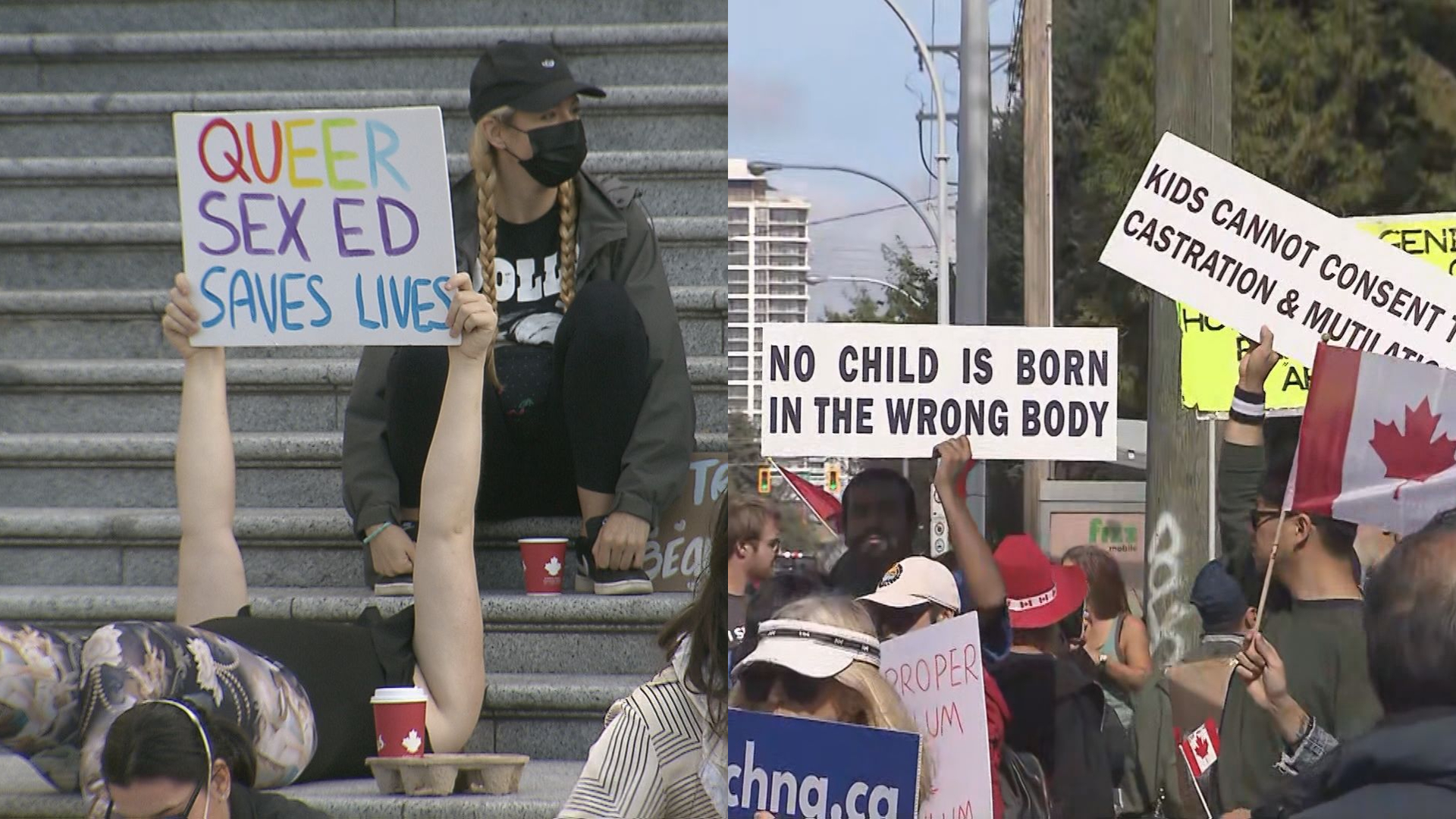 Anti-SOGI protests and counter protests take place in Metro Vancouver