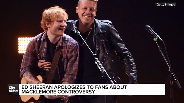 Sheeran apologizes to fans over Macklemore controversy