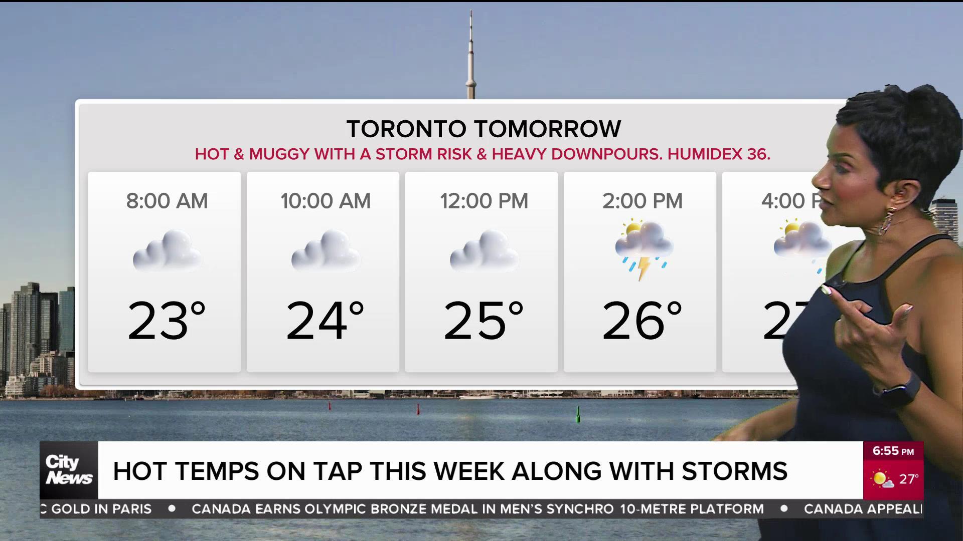 Storm risk with heavy downpours Tuesday in the GTA