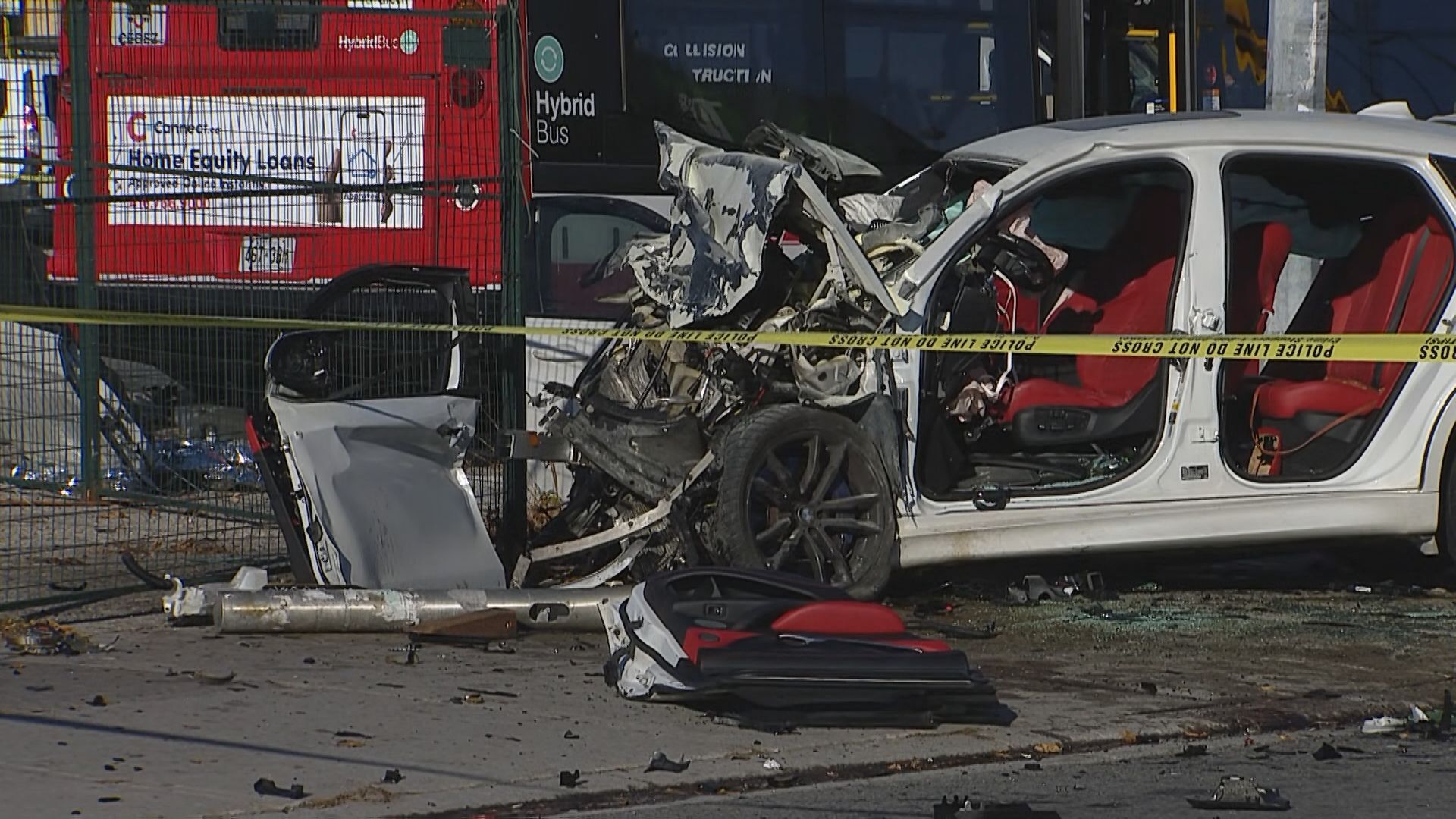 Video captures TTC bus being slammed by a stolen vehicle