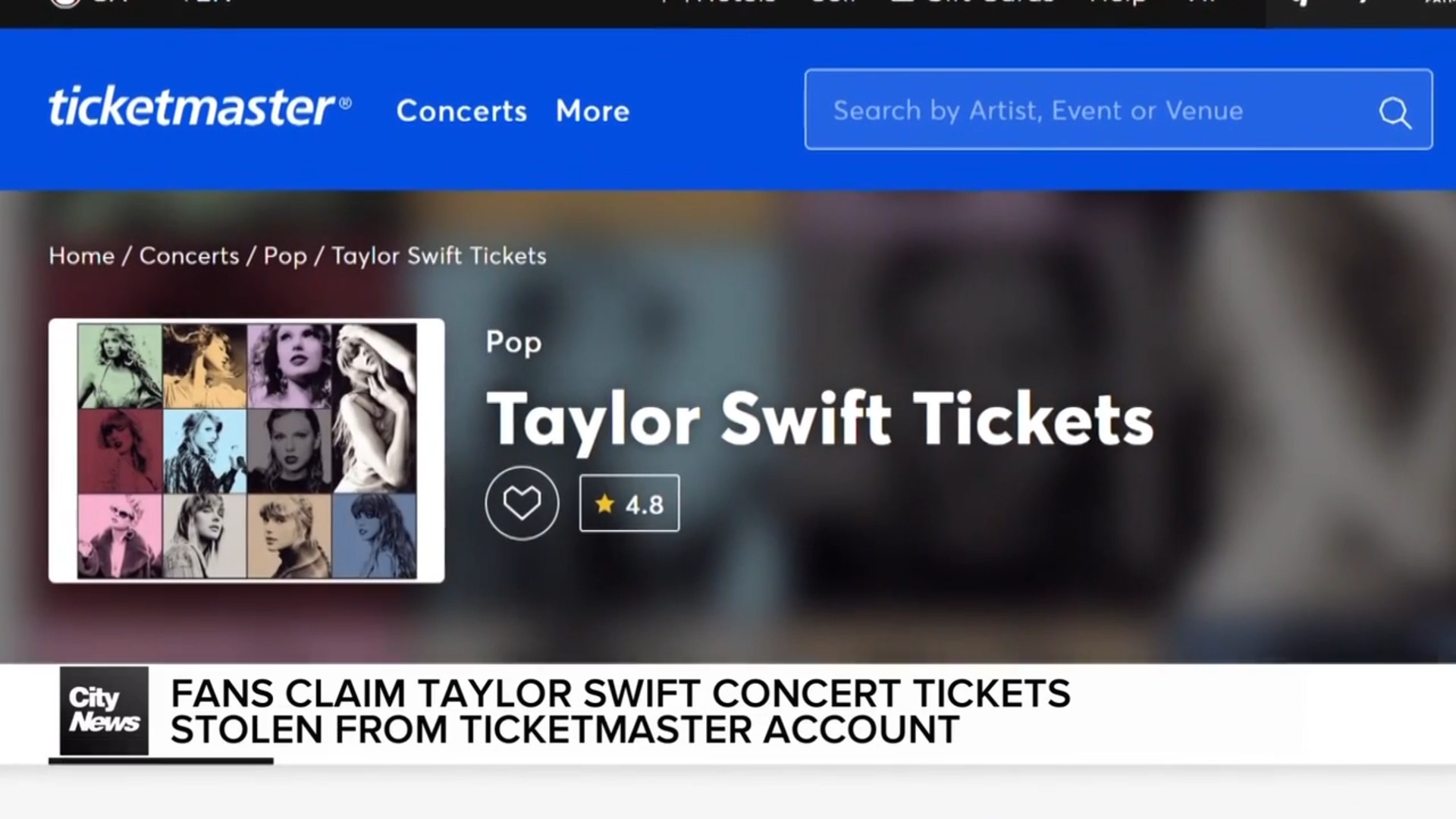 Taylor Swift fans say tickets stolen from Ticketmaster account