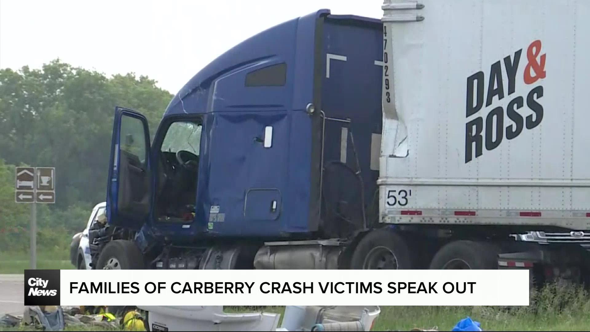 Mixed reactions from some families of Carberry crash victims after Crown lays no charges