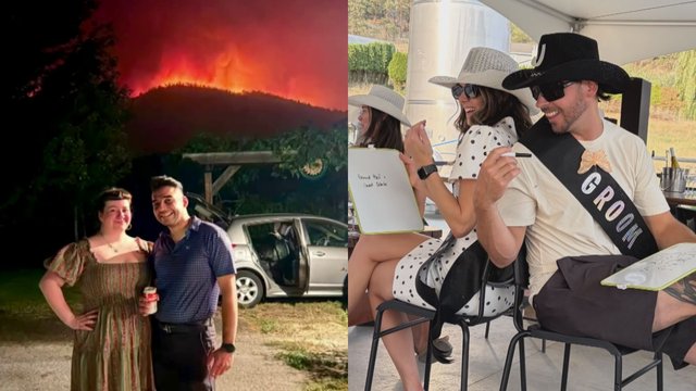 Couples shift wedding plans amid wildfires