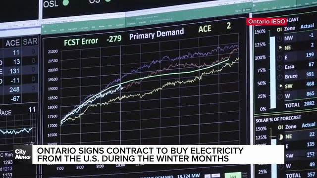 Ontario signs contract to buy electricity from the U.S. during the winter months
