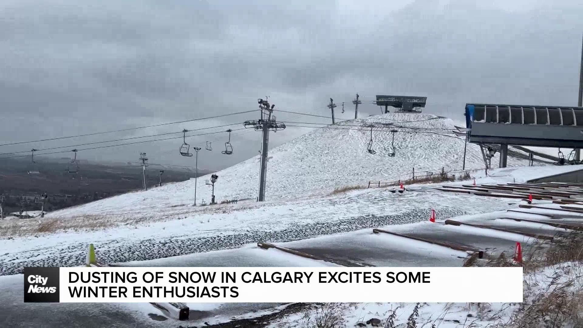 Dusting of snow in Calgary excites some winter enthusiasts