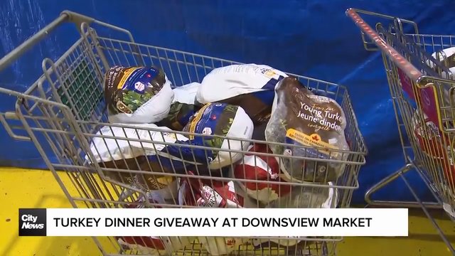 Turkey dinner giveaway at Downsview market
