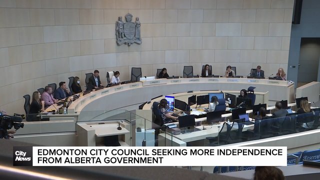 Edmonton city council seeking more independence from Alberta government