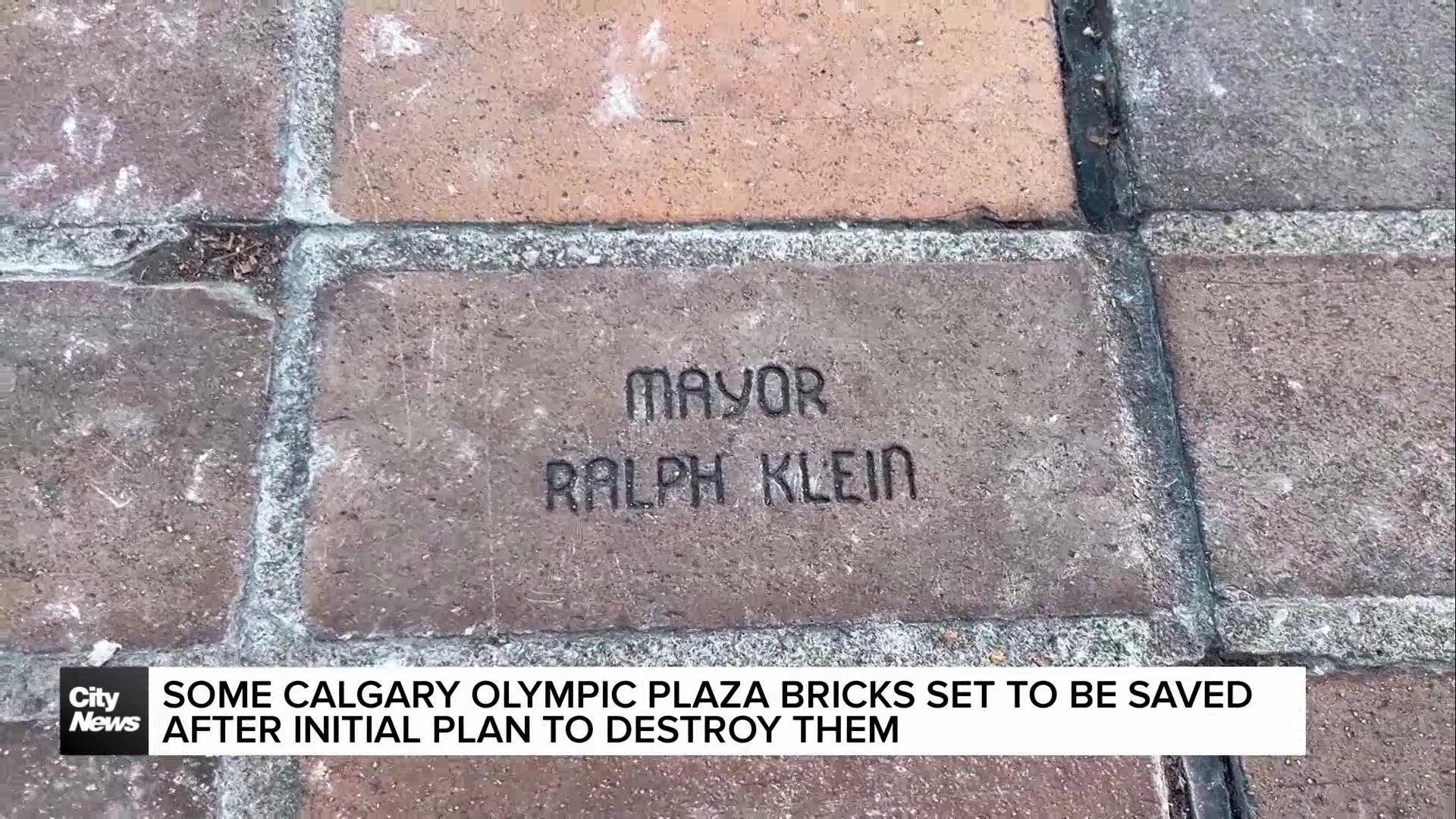 Some Calgary Olympic Plaza bricks set to be saved after initial plan to destroy them