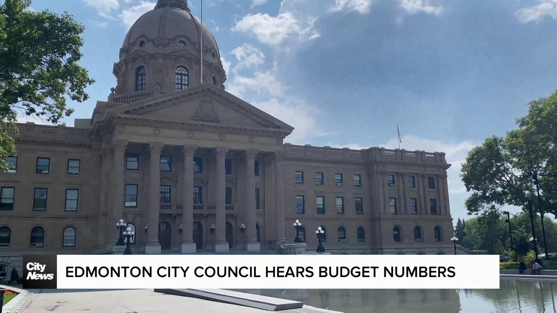 Edmonton city council hears budget numbers