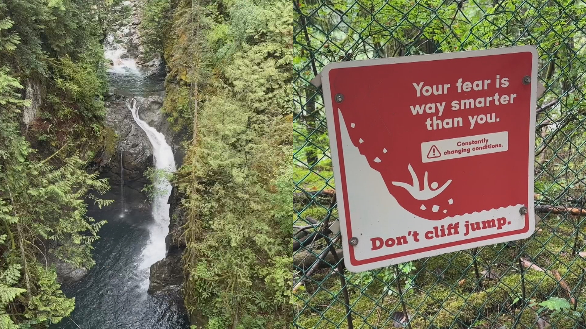 North Van firefighters, police warn against cliff jumping in Lynn Canyon