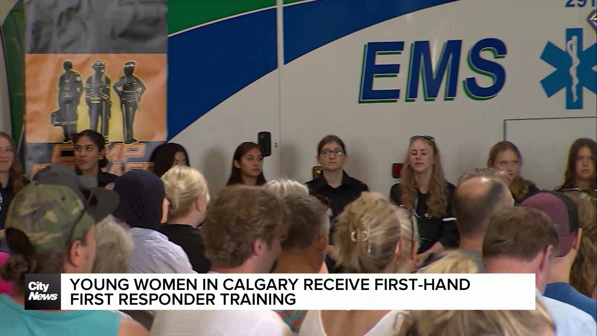 Young women in Calgary learning from first responders