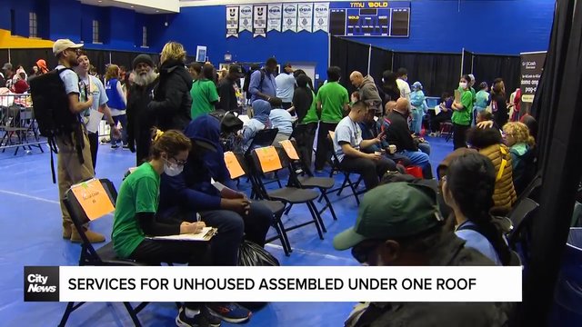 Services for unhoused assembled under one roof