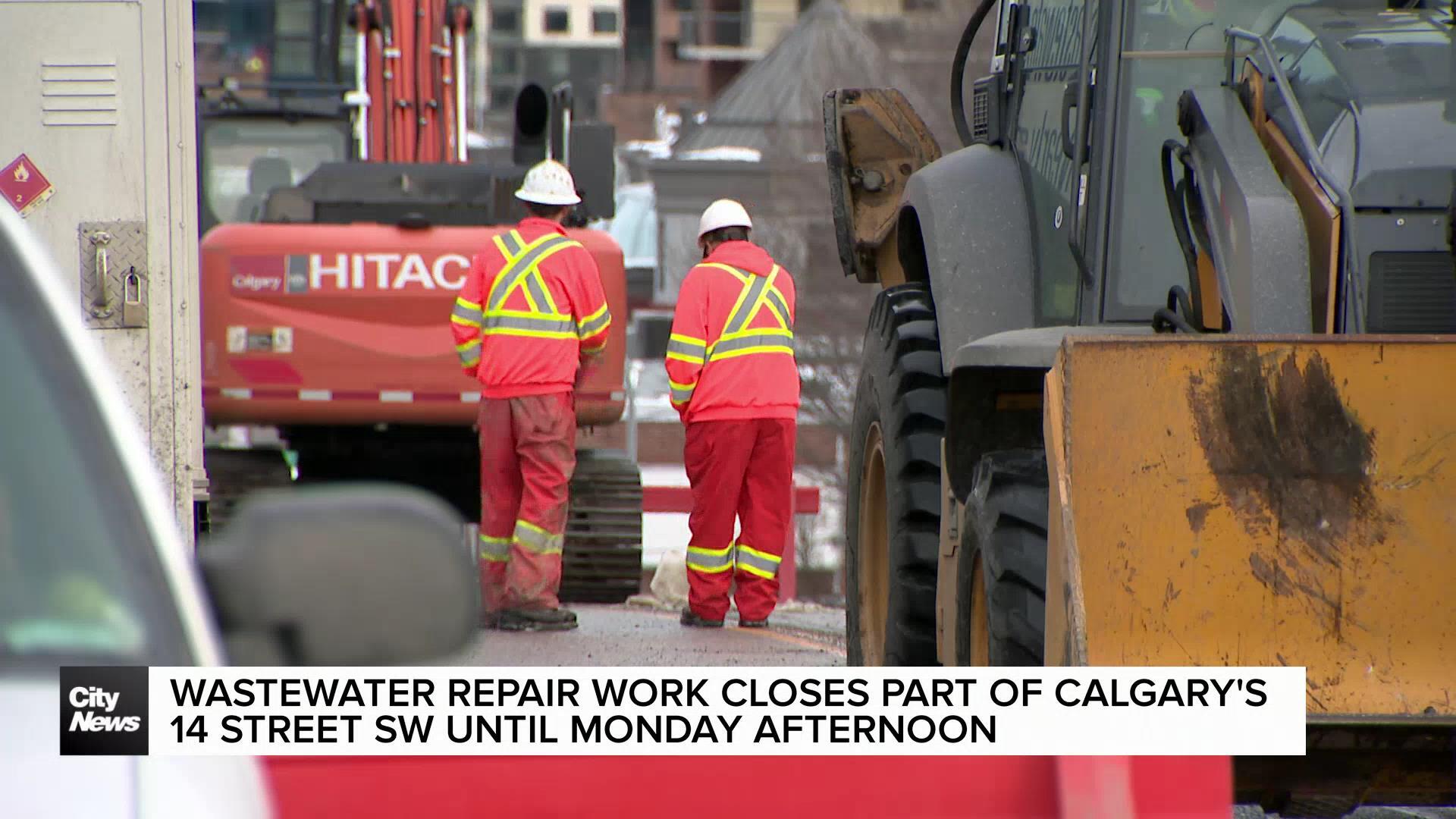 Wastewater repair work closes part of Calgary's 14 Street SW