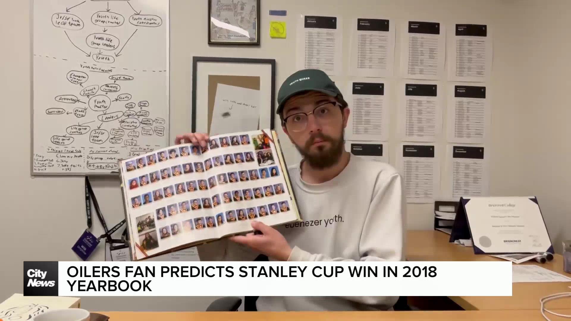 ‘Watch it happen’: Oilers fan predicts 2024 Stanley Cup win in high school yearbook quote