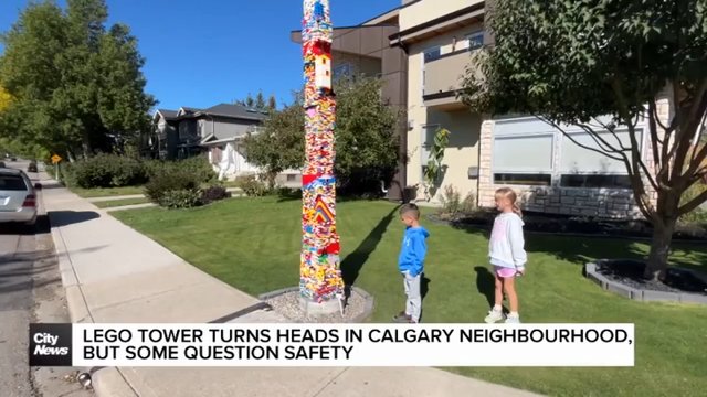 LEGO tower turns heads in Calgary neighbourhood, but some question safety
