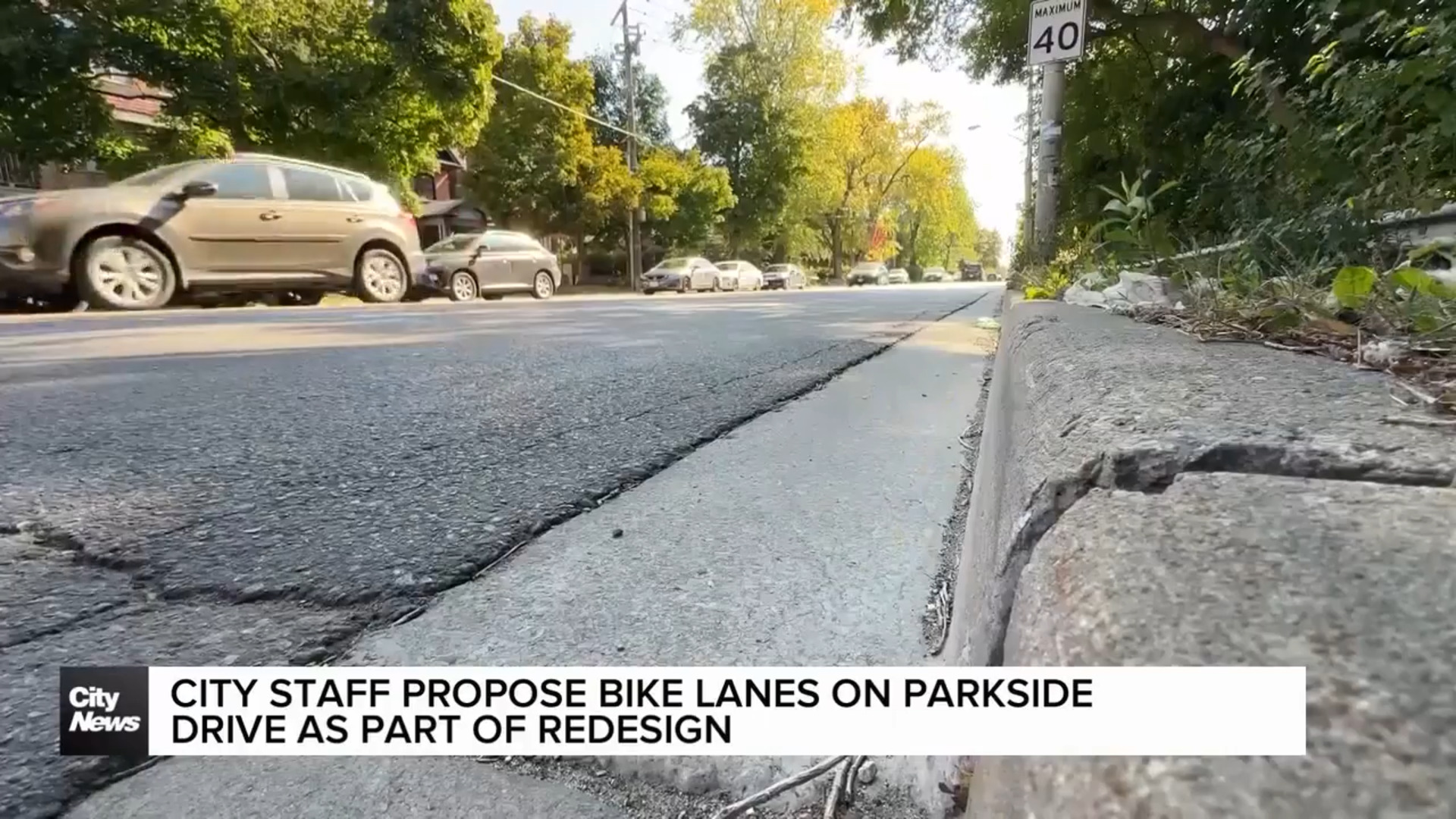 City staff propose bike lanes on Parkside Drive as part of redesign