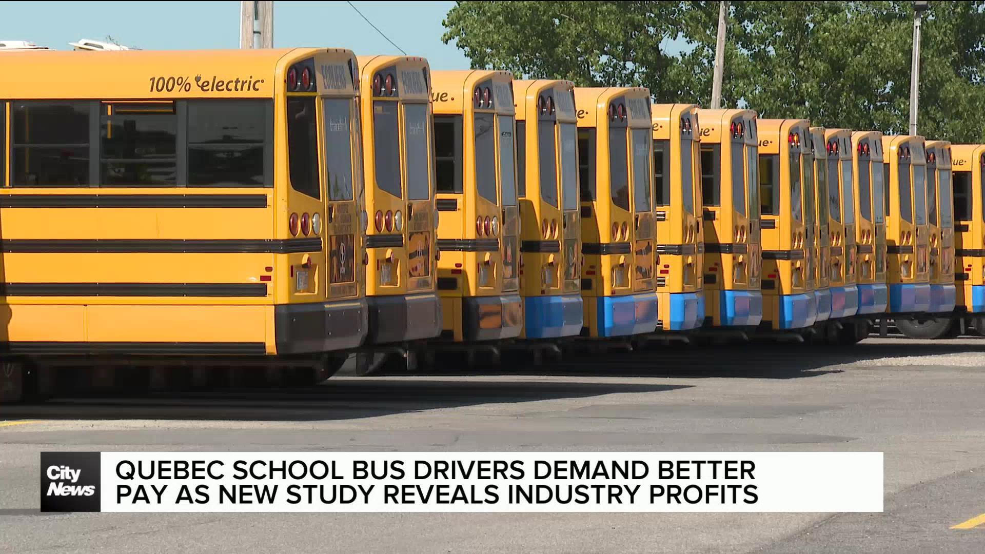 Quebec school bus drivers demand fair pay