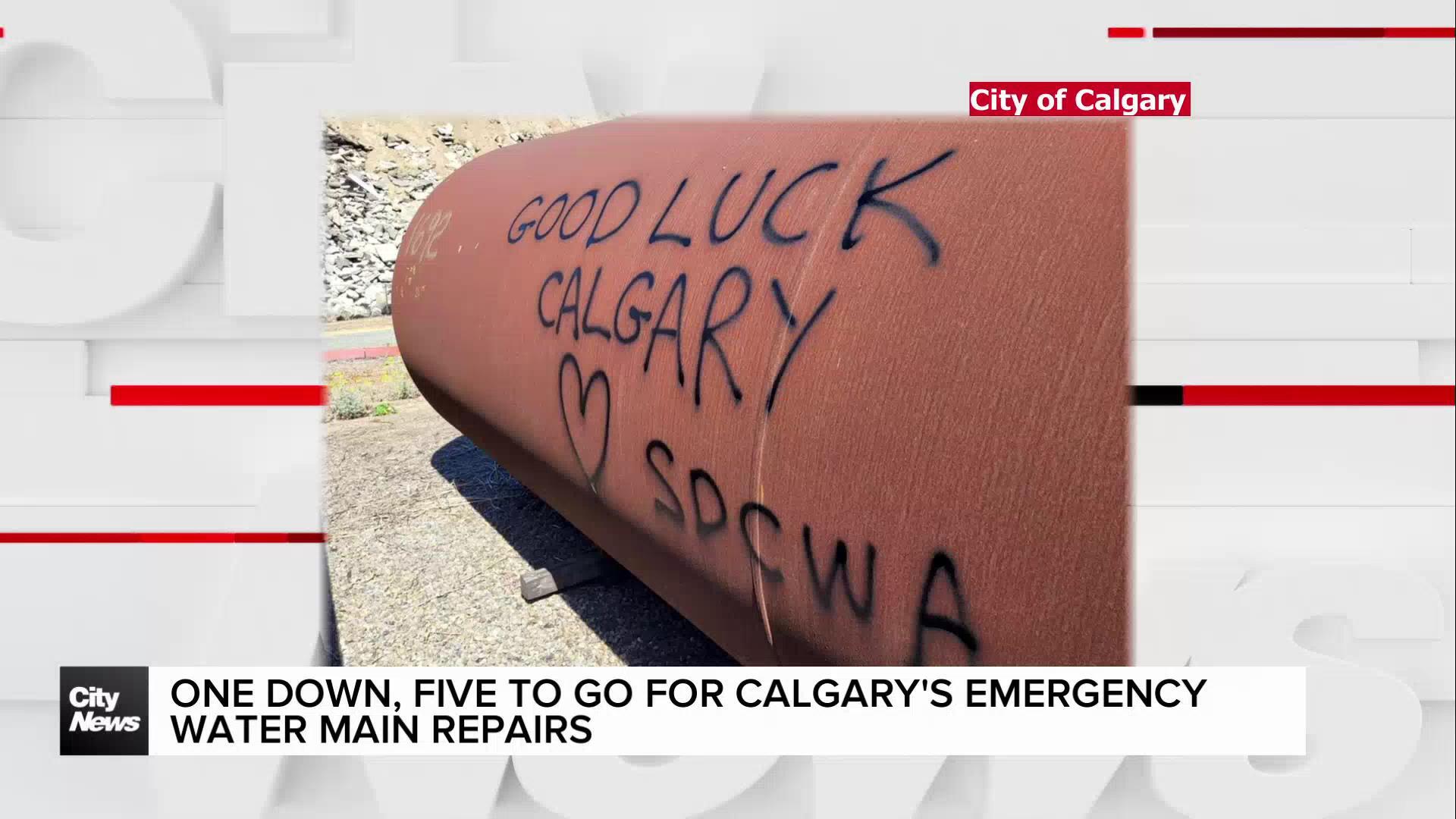 One down, five to go for Calgary's emergency water main repairs