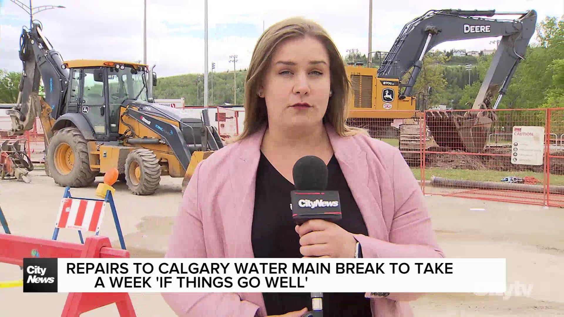 Repairs to Calgary water main break to take at least a week