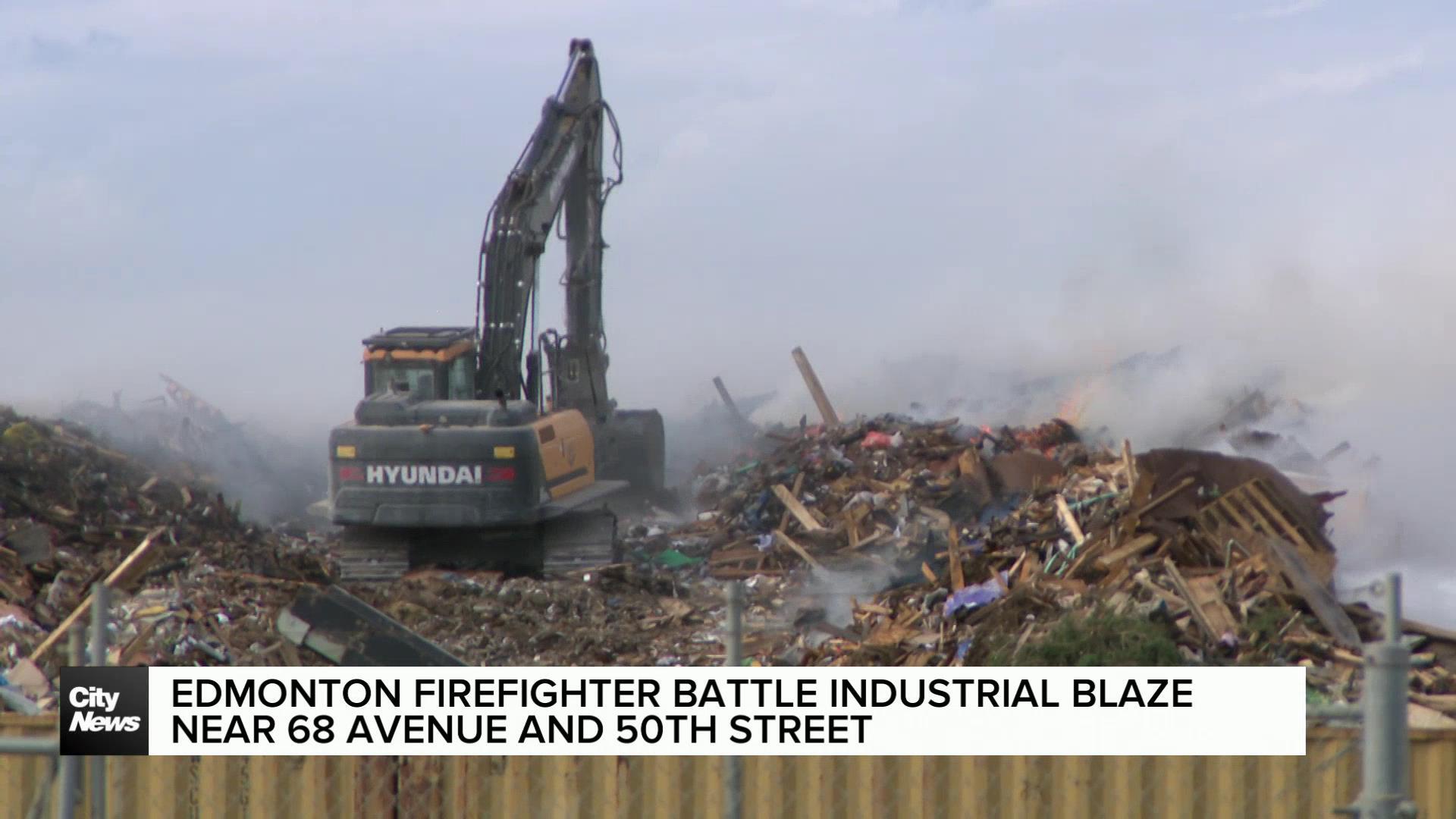 Large industrial fire sparks in southeast Edmonton