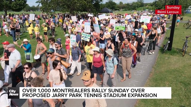 Montrealers rally over proposed Jarry Park tennis stadium expansion