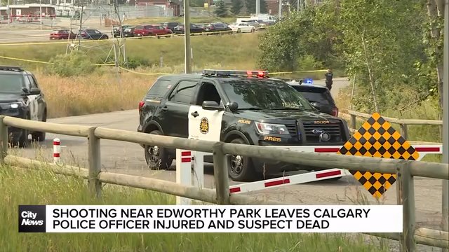 Shooting near Edworthy Park leaves Calgary police officer injured, suspect dead