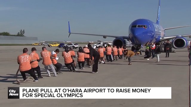 Plane pull at Chicago airport to raise money for Special Olympics