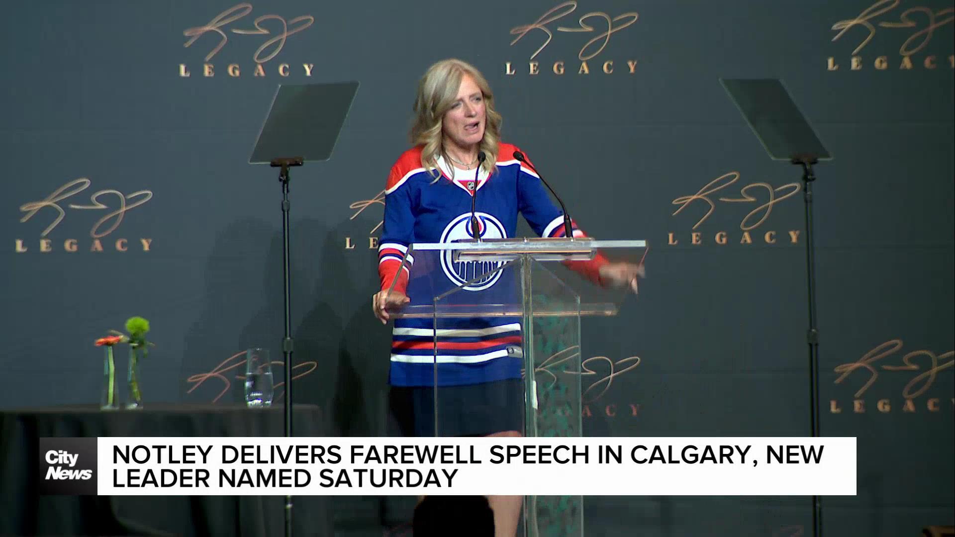 Rachel Notley delivers farewell speech in Calgary