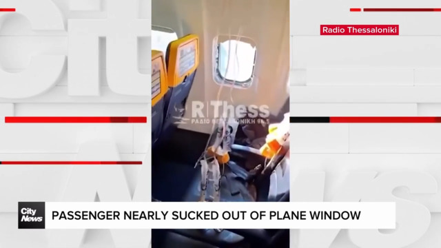 Passenger partly sucked out of broken plane window