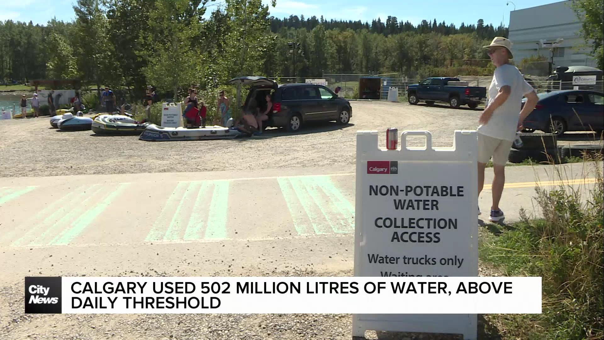 Calgary used much more water on Thursday than the set target