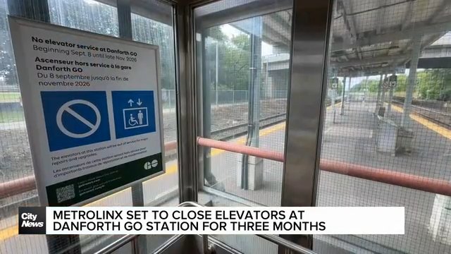 Metrolinx set to close elevators at Danforth GO station for three months