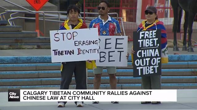 Calgary Tibetan community rallies against Chinese law at city hall