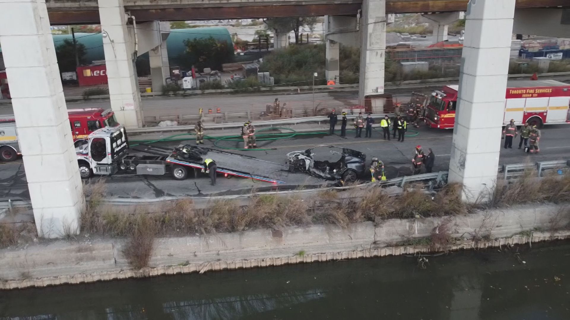 Four dead, woman rescued following fiery EV crash in Toronto