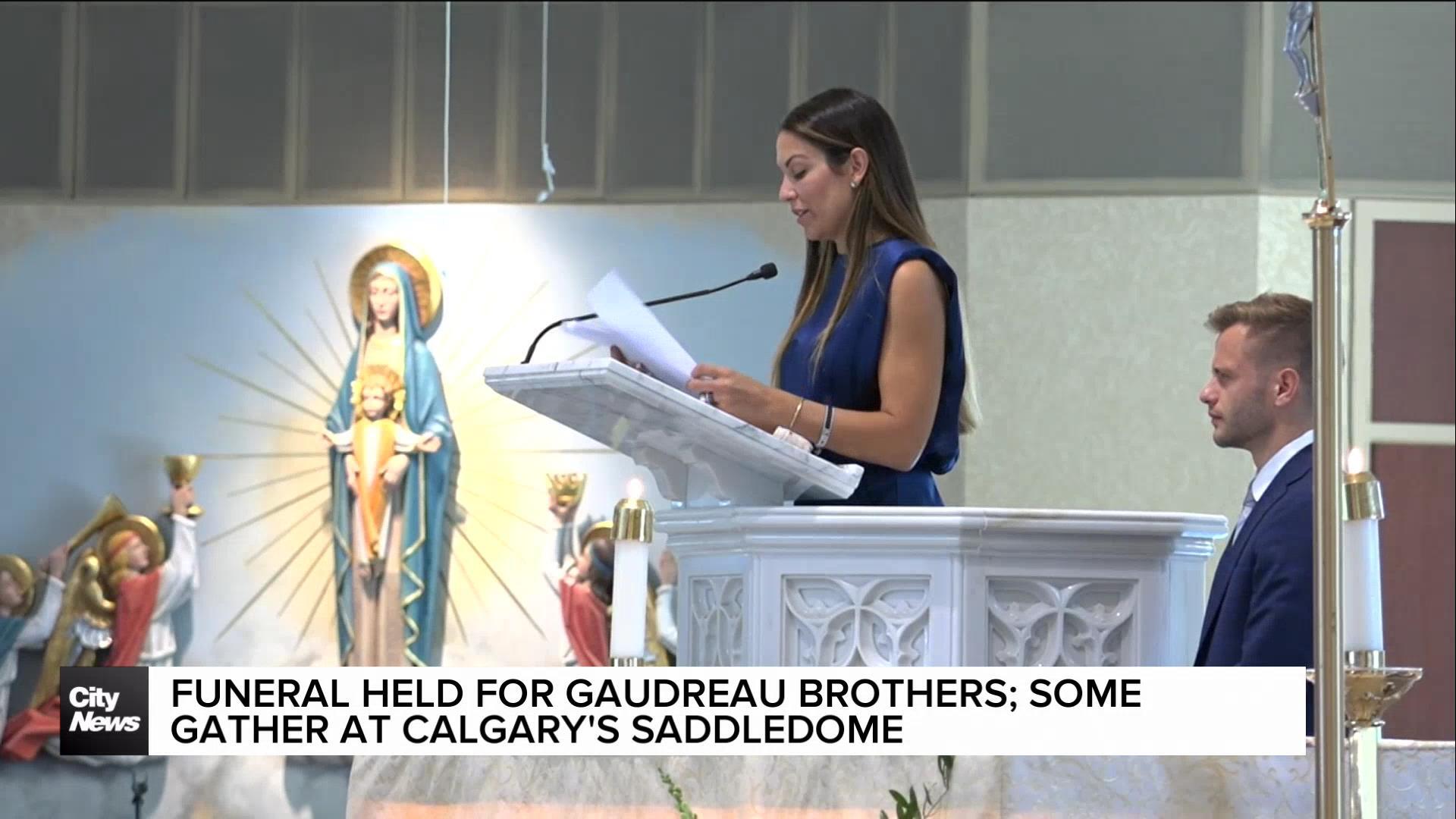 Funeral held for Gaudreau brothers; some Calgarians gather at Saddledome