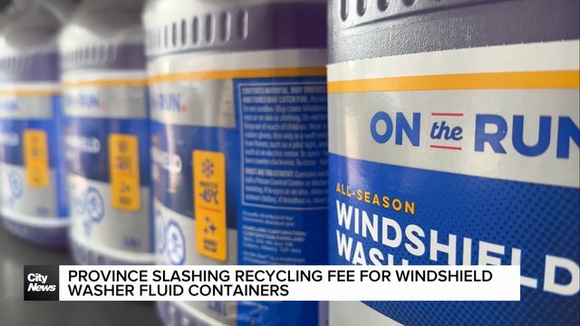 Province slashing recycling fee for windshield washer fluid containers