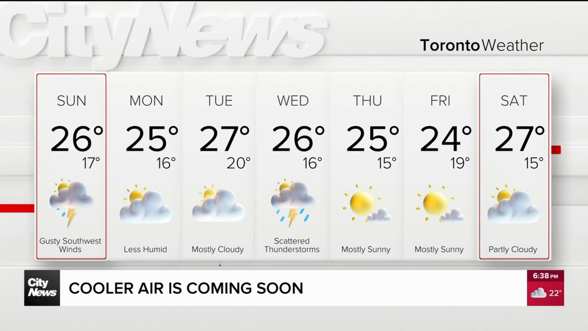Cooler air is coming soon to the Greater Toronto Area