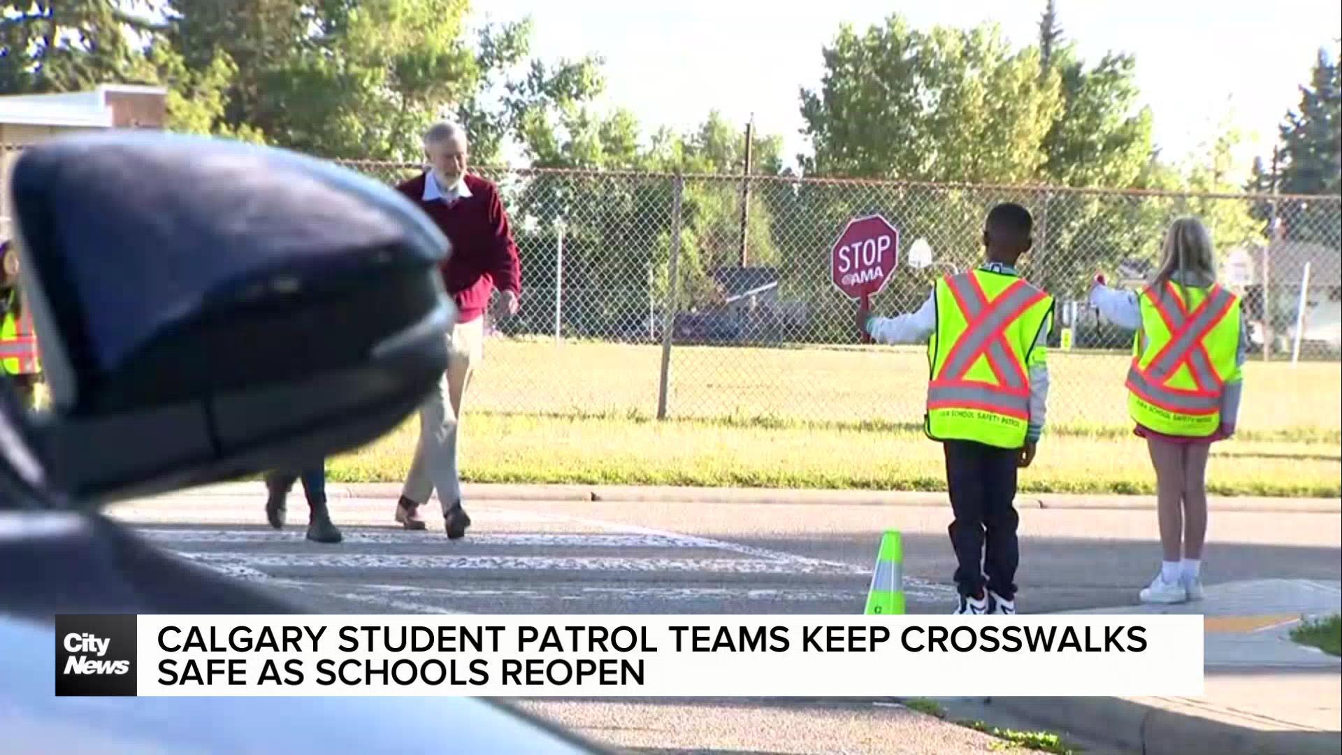 Calgary student patrol teams keep crosswalks safe as schools reopen