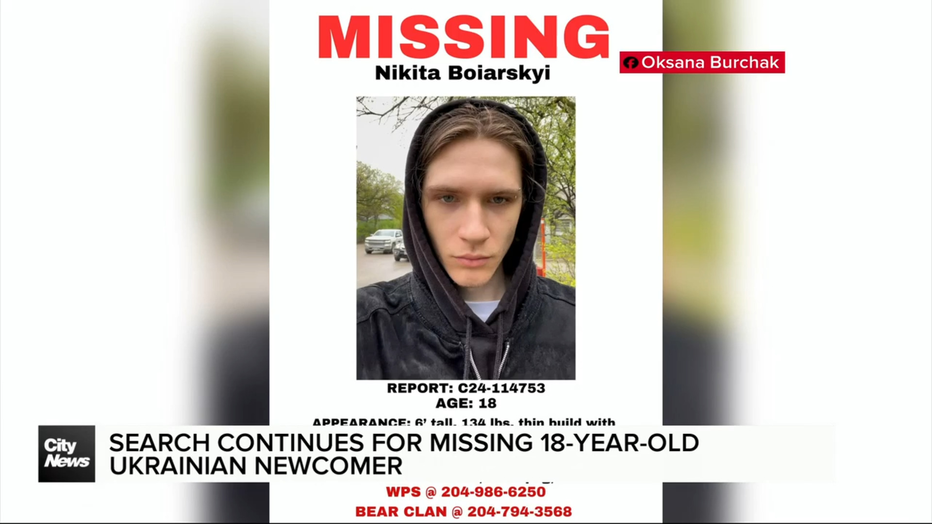 Search for missing 18-year-old Ukrainian continues