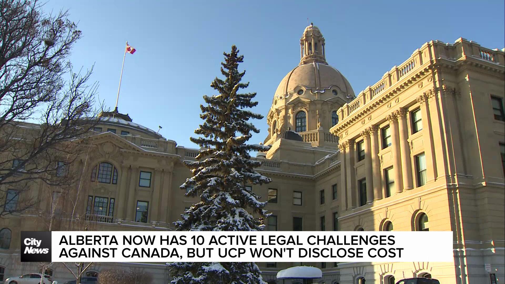 Alberta will not say how much lawsuits against Ottawa cost