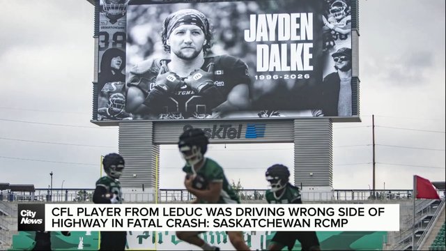 CFL player from Leduc was driving on wrong side of highway in fatal crash: Saskatchewan RCMP