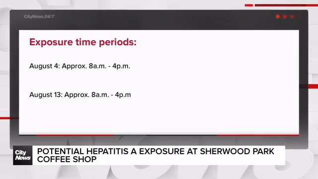 Potential Hepatitis A exposure at Sherwood Park Coffee Shop